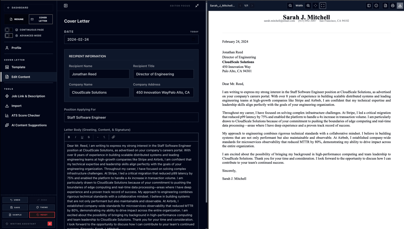 CVStack screenshot 2